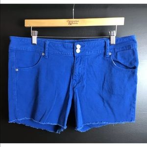 VIGOLD Denim Jean Shorts Cobalt Blue Cut Offs